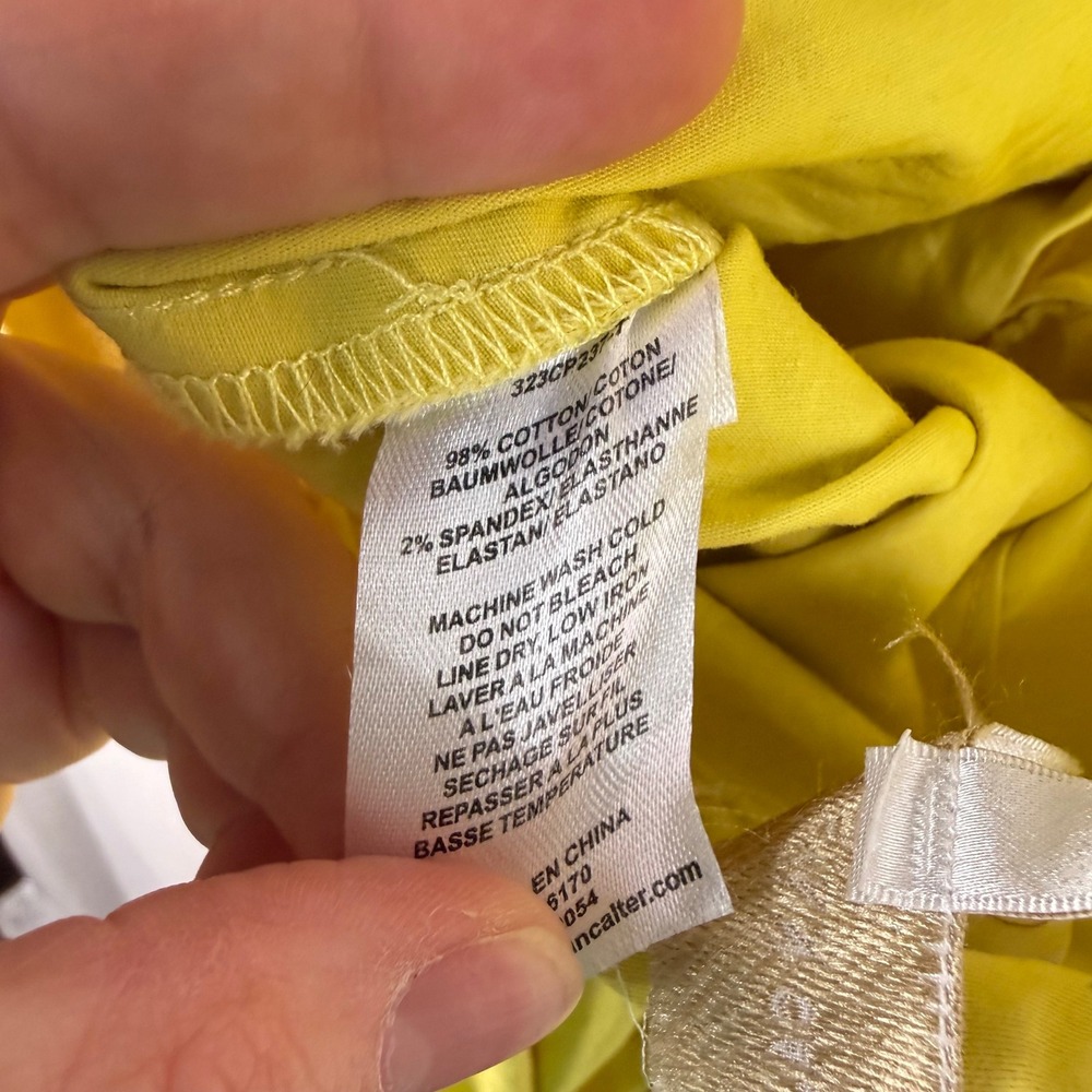 Corey Lynn Calter Yellow Ultra Wide Leg Pleated Cotton Pants Medium Colorful - Picture 11 of 11